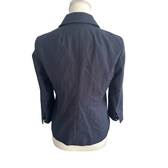 ANTHROPOLOGIE Navy Blue Gold Button Blazer Jacket Size 4 - Picture 8 of 10